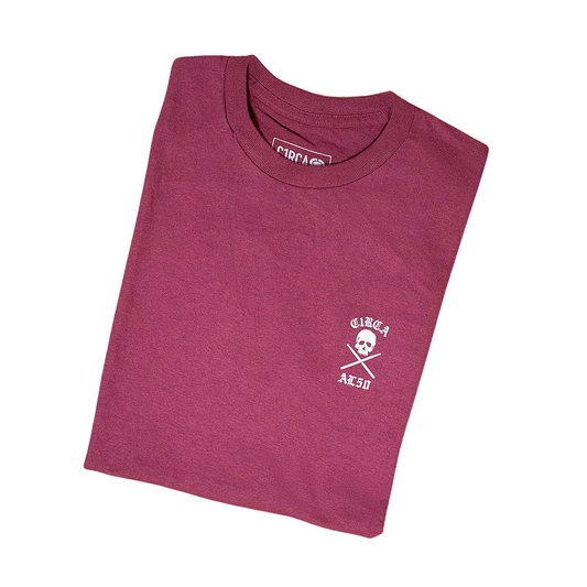 AL50 SKULL TEE BURGUNDY
