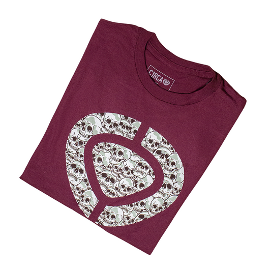 ICON SKULL TEE BURGUNDY